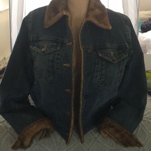 Marvin Richards Denim Faux Fur Jacket